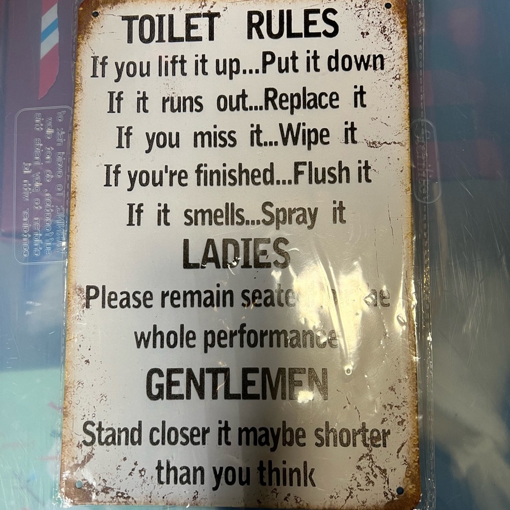 Bathroom metal sign brand new
